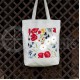 Printed semi-linen shopping bag "Poppy"